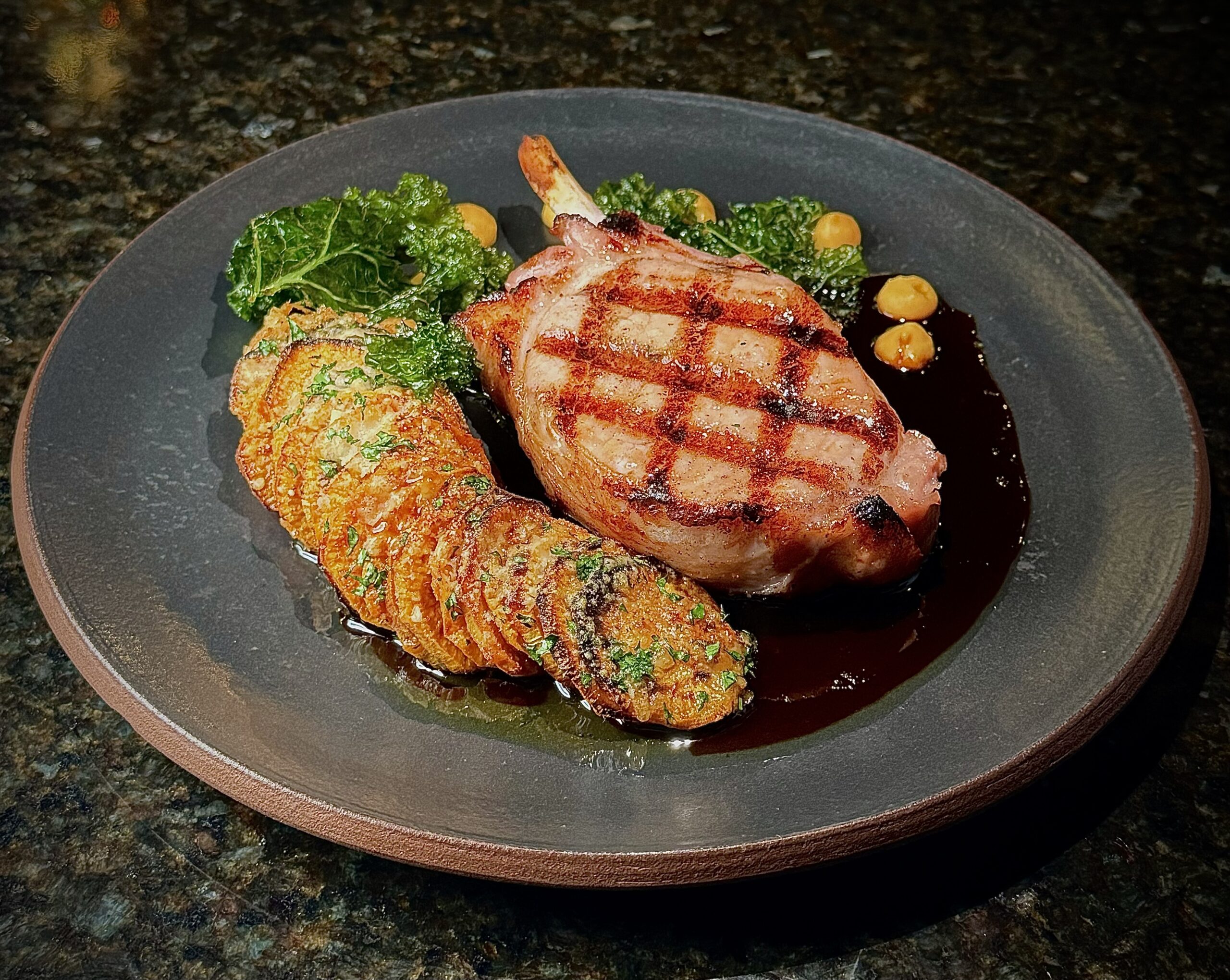 Bourbon Brown Sugar Cured Pork Chop